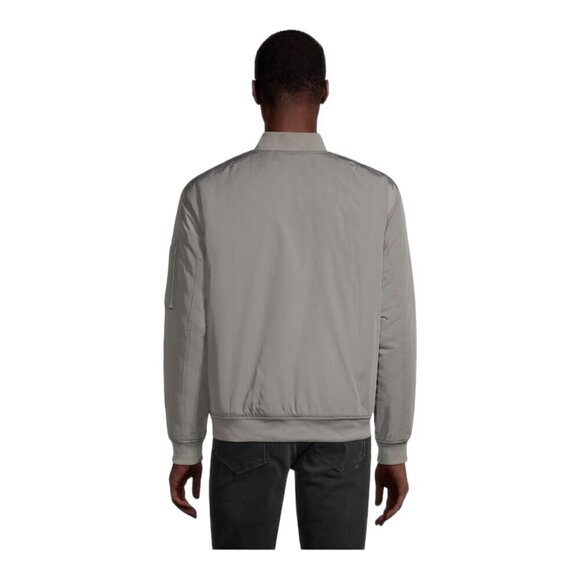 RQRD Men's Grey Quilted Orange Lined Pilot Flight Bomber Jacket US S - Picture 2 of 11